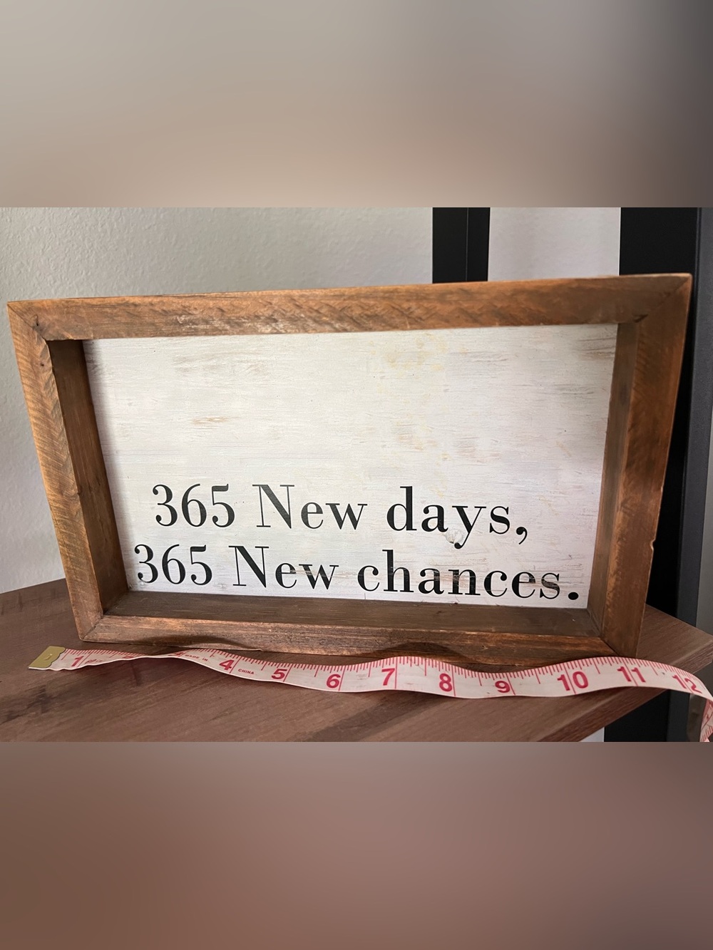 Hobby Lobby 365 New Days New Chances Rustic Wood Framed Sign - Farmhouse Decor - Picture 7 of 8